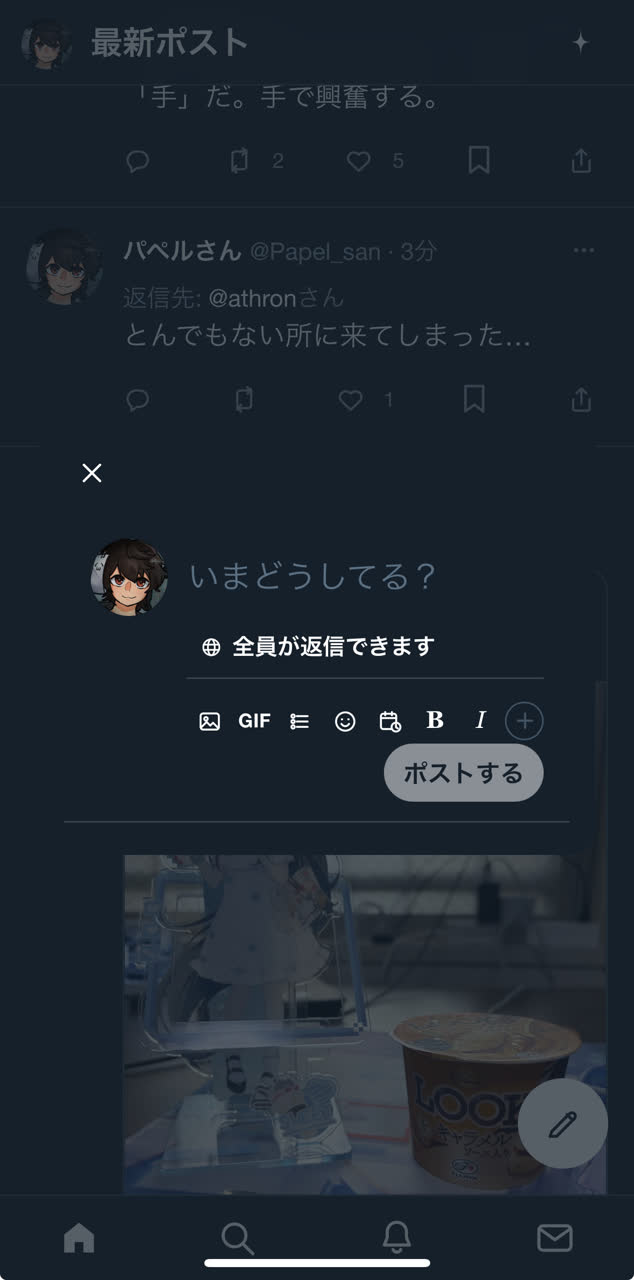 パペルさんさんのポストに添えられた画像